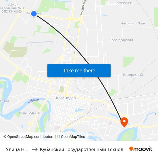 Улица Народная to Кубанский Государственный Технологический Университет map
