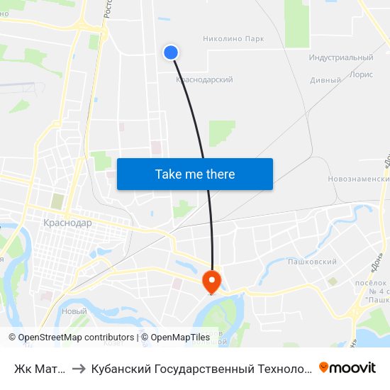 Жк Матрешки to Кубанский Государственный Технологический Университет map
