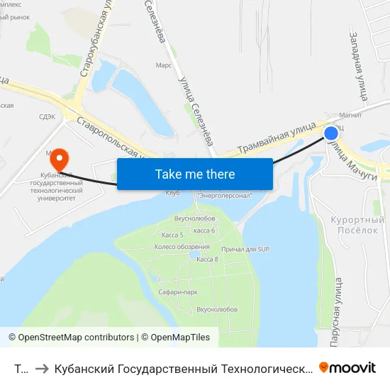 Тэц to Кубанский Государственный Технологический Университет map