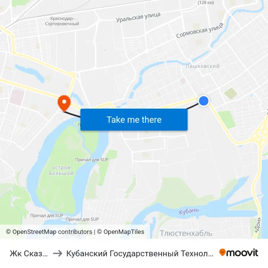 Жк Сказка Град to Кубанский Государственный Технологический Университет map