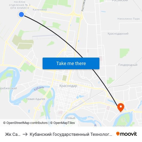 Жк Сармат to Кубанский Государственный Технологический Университет map