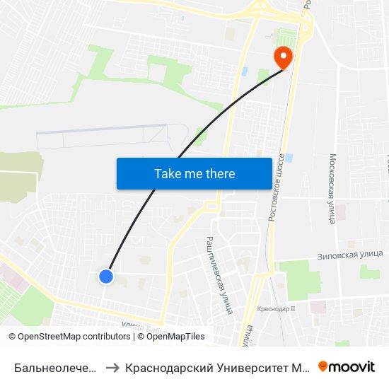 Бальнеолечебница to Краснодарский Университет Мвд России map