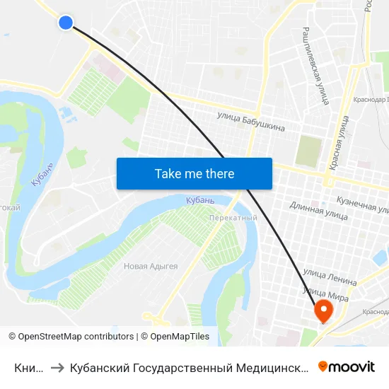Книисх to Кубанский Государственный Медицинский Университет map