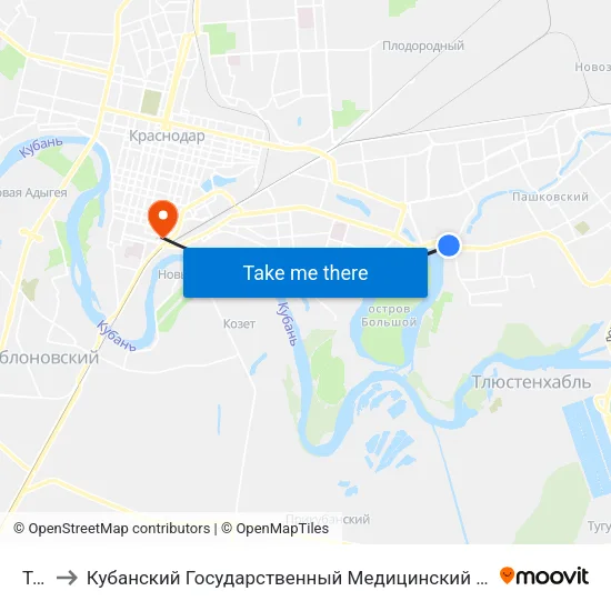 Тэц to Кубанский Государственный Медицинский Университет map