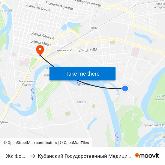 Жк Фонтаны to Кубанский Государственный Медицинский Университет map