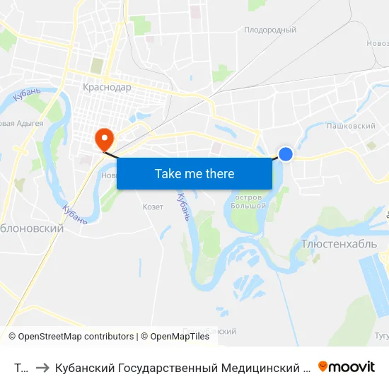 Тэц to Кубанский Государственный Медицинский Университет map