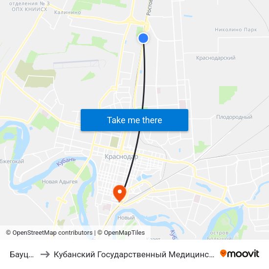 Бауцентр to Кубанский Государственный Медицинский Университет map