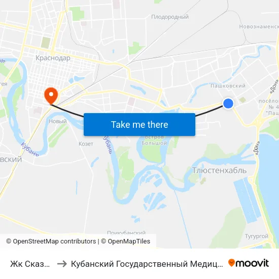 Жк Сказка Град to Кубанский Государственный Медицинский Университет map