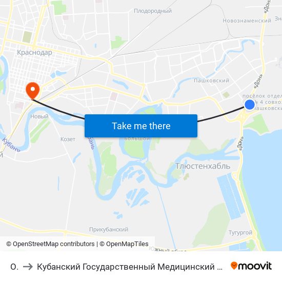 Оз to Кубанский Государственный Медицинский Университет map