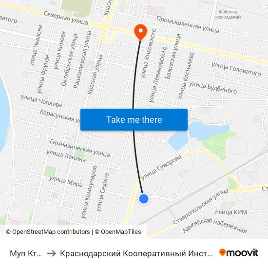 Муп Ктту to Краснодарский Кооперативный Институт map