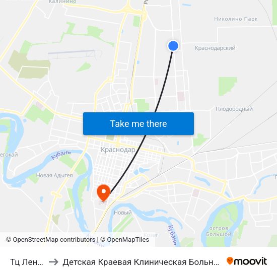 Тц Лента to Детская Краевая Клиническая Больница map