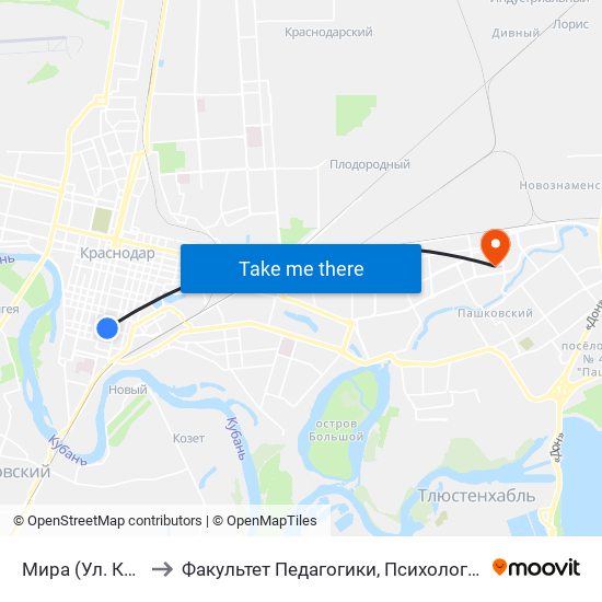Мира (Ул. Коммунаров) to Факультет Педагогики, Психологии И Коммуникативистики map