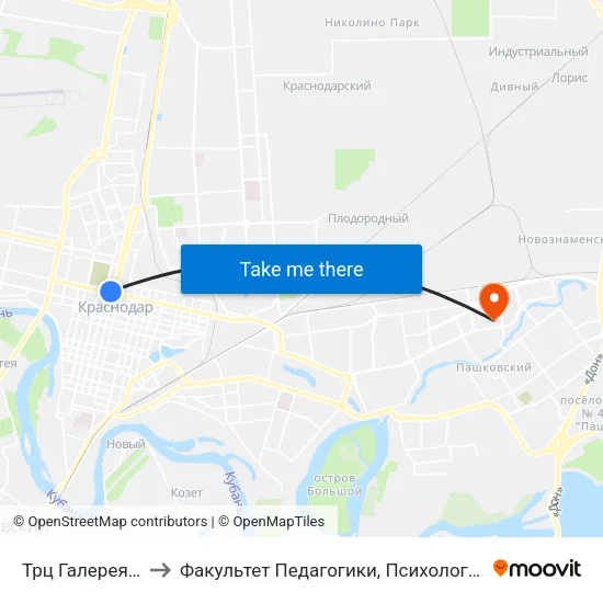 Трц Галерея Краснодар to Факультет Педагогики, Психологии И Коммуникативистики map