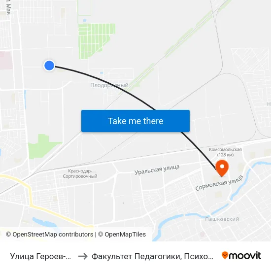 Улица Героев-Разведчиков, 28 to Факультет Педагогики, Психологии И Коммуникативистики map