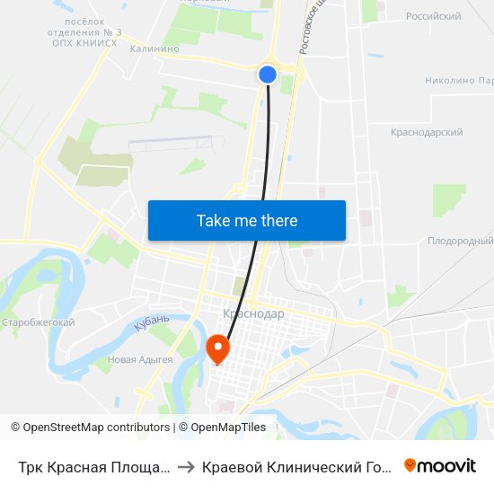 Трк Красная Площадь (Ул. Дзержинского) to Краевой Клинический Госпиталь Для Ветеранов Войн map