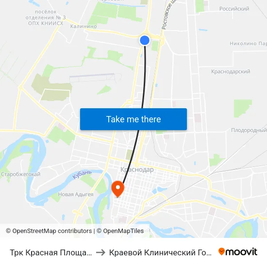 Трк Красная Площадь (Ул. Дзержинского) to Краевой Клинический Госпиталь Для Ветеранов Войн map