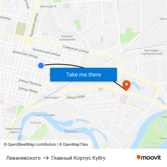 Леваневского to Главный Корпус Кубгу map