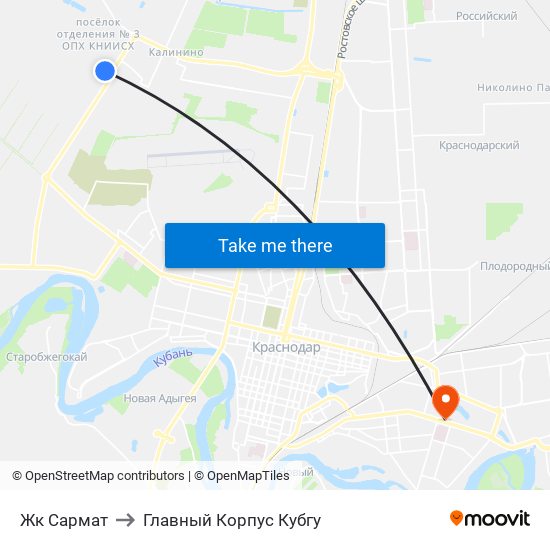 Жк Сармат to Главный Корпус Кубгу map