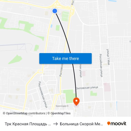 Трк Красная Площадь (Ул. Дзержинского) to Больница Скорой Медицинской Помощи map