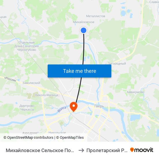 Михайловское Сельское Поселение to Пролетарский Район map