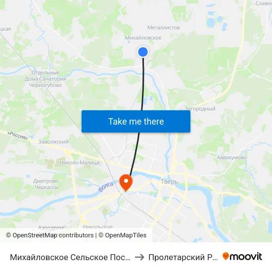 Михайловское Сельское Поселение to Пролетарский Район map
