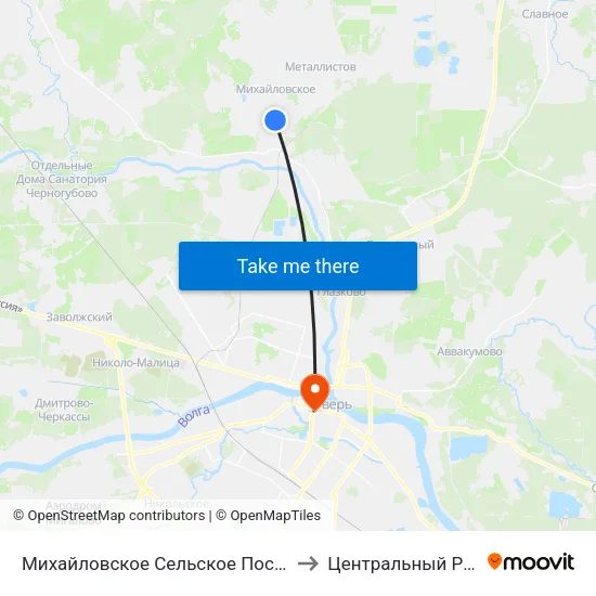 Михайловское Сельское Поселение to Центральный Район map