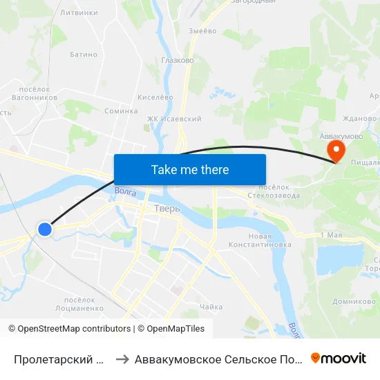 Пролетарский Район to Аввакумовское Сельское Поселение map