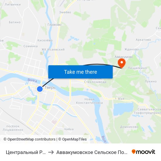 Центральный Район to Аввакумовское Сельское Поселение map