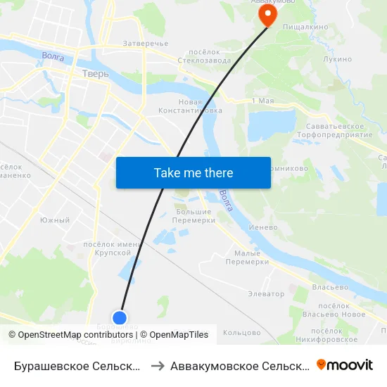 Бурашевское Сельское Поселение to Аввакумовское Сельское Поселение map