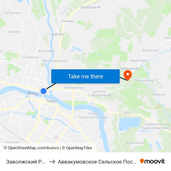Заволжский Район to Аввакумовское Сельское Поселение map
