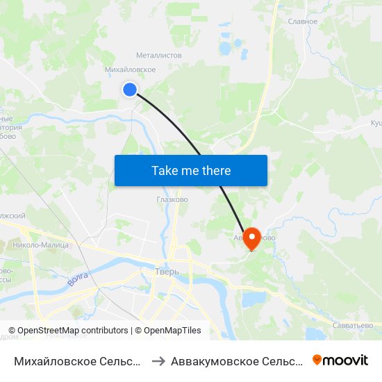 Михайловское Сельское Поселение to Аввакумовское Сельское Поселение map