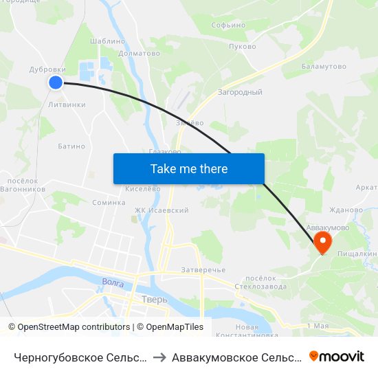 Черногубовское Сельское Поселение to Аввакумовское Сельское Поселение map