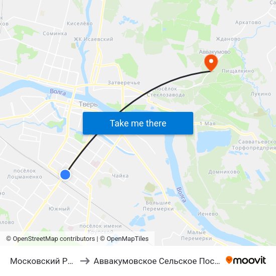 Московский Район to Аввакумовское Сельское Поселение map