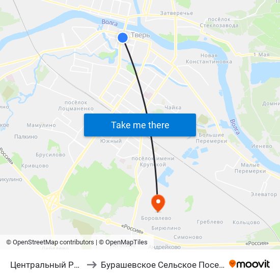 Центральный Район to Бурашевское Сельское Поселение map