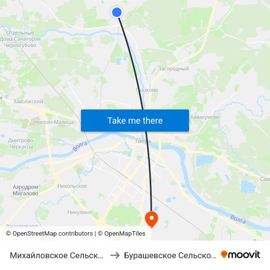 Михайловское Сельское Поселение to Бурашевское Сельское Поселение map