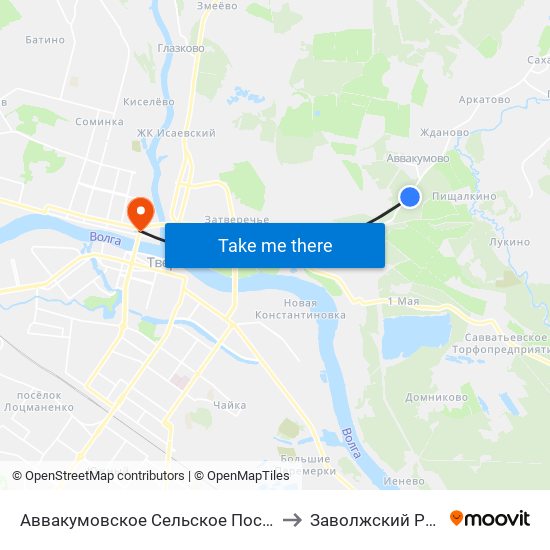 Аввакумовское Сельское Поселение to Заволжский Район map