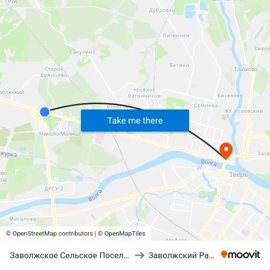 Заволжское Сельское Поселение to Заволжский Район map