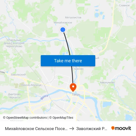 Михайловское Сельское Поселение to Заволжский Район map