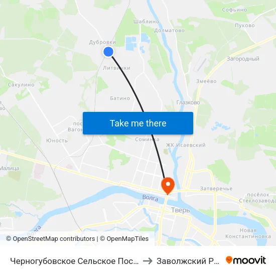 Черногубовское Сельское Поселение to Заволжский Район map