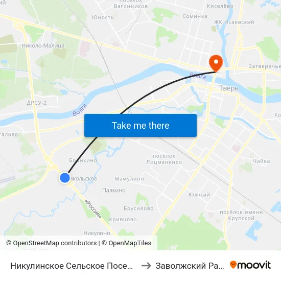 Никулинское Сельское Поселение to Заволжский Район map