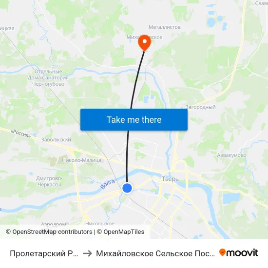 Пролетарский Район to Михайловское Сельское Поселение map
