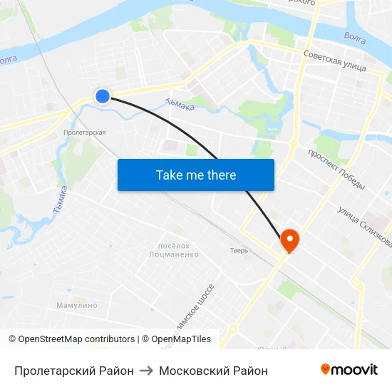 Пролетарский Район to Московский Район map