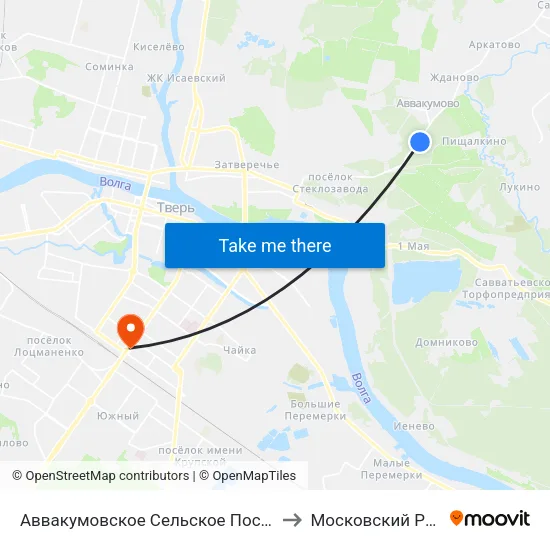 Аввакумовское Сельское Поселение to Московский Район map