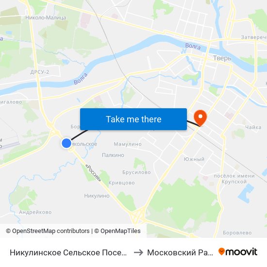 Никулинское Сельское Поселение to Московский Район map