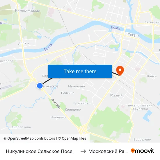 Никулинское Сельское Поселение to Московский Район map