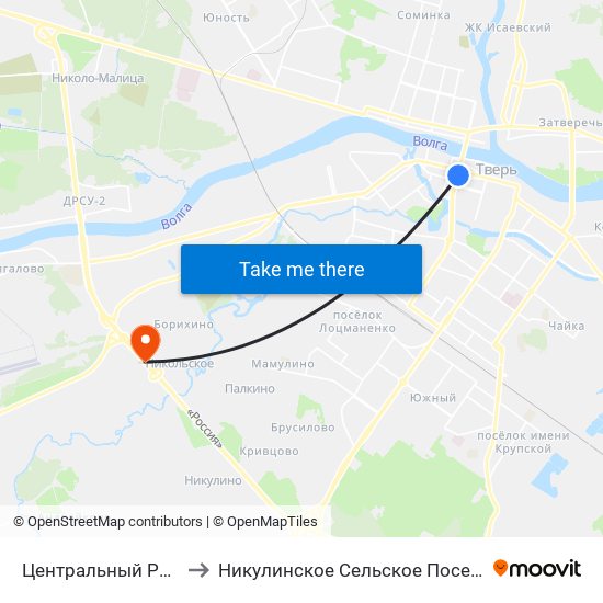 Центральный Район to Никулинское Сельское Поселение map