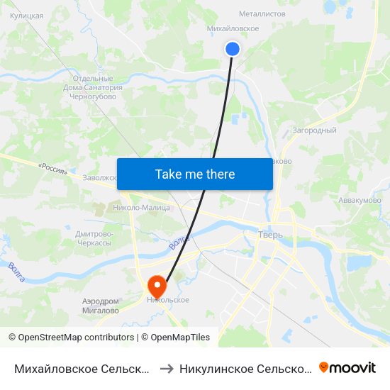 Михайловское Сельское Поселение to Никулинское Сельское Поселение map