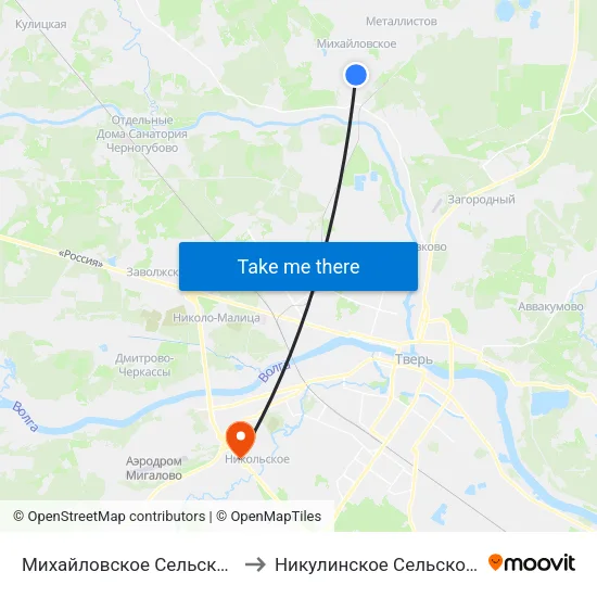 Михайловское Сельское Поселение to Никулинское Сельское Поселение map