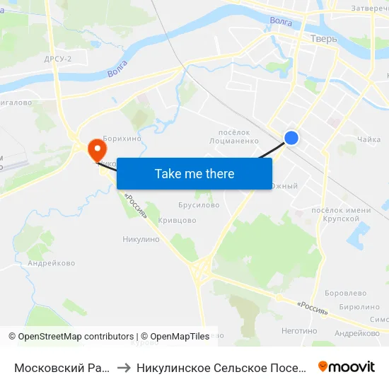 Московский Район to Никулинское Сельское Поселение map