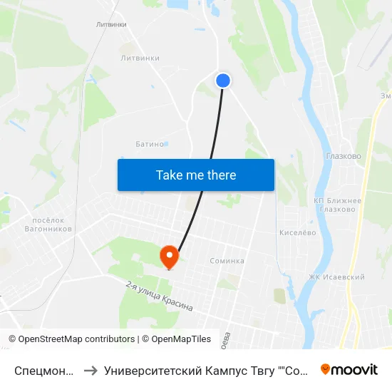 Спецмонтаж to Университетский Кампус Твгу ""Соминка"" map